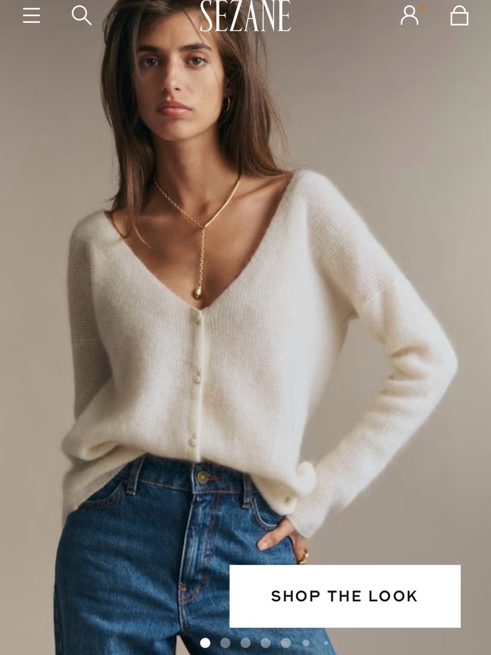 SEZANE Barry Mohair Cardigan Sweater